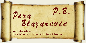 Pera Blažarević vizit kartica
